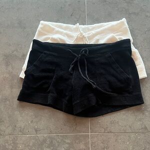 Seaton Terry Cloth Shorts - 2 pairs / one black and one white